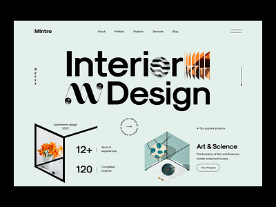 Interior Design Web Header agency branding clean design graphic header hero interior landing page typography ui web web design web header webdesign website website design