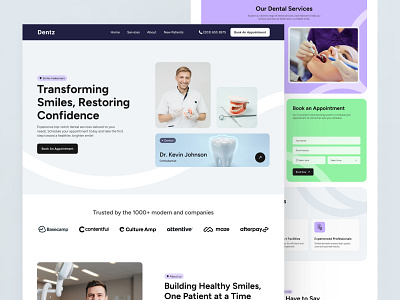 Dental Health Landing page agency clinic creative dental dental care dental landing page dentist design doctor hospital landing page modern smile teeth ui ux web design