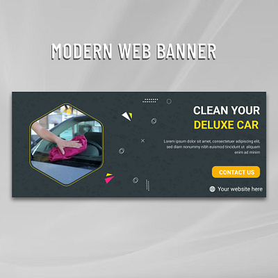 Car Wash Banner advertising auto clean auto detailing car cleaning car polish car wash car wash banner car wash service land vehicle social media template