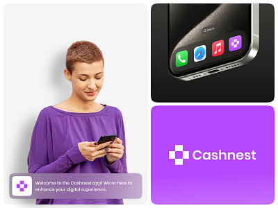 Cashnest - Logo Design (Money Management App) app app icon app logo brand identity branding creative design graphic design logo logo design logotype minimalist logo modern logo popular ui