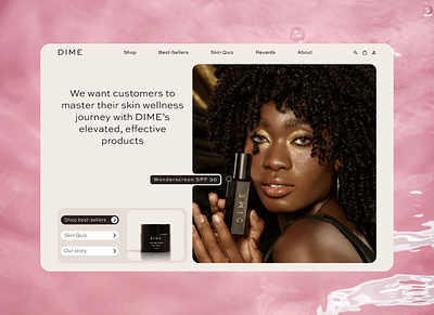 Dime cosmetics Landing Page design landing page ui