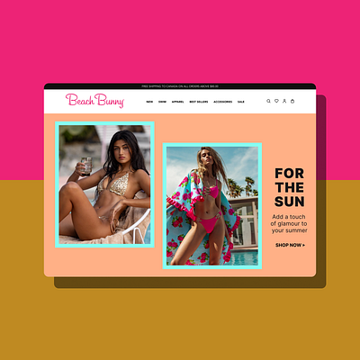 Swimwear Homepage Hero Banner app bikini branding colors ecommerce experience design homepage interface landing page online shop photography swim typography ui ux web web design webdesign