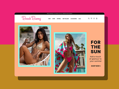 Swimwear Homepage Hero Banner app bikini branding colors ecommerce experience design homepage interface landing page online shop photography swim typography ui ux web web design webdesign