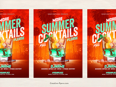 More Cocktails Party Flyer cocktails creative creativeflyer creativeflyers flyer templates graphic design more cocktails party flyer photoshop poster summer flyer