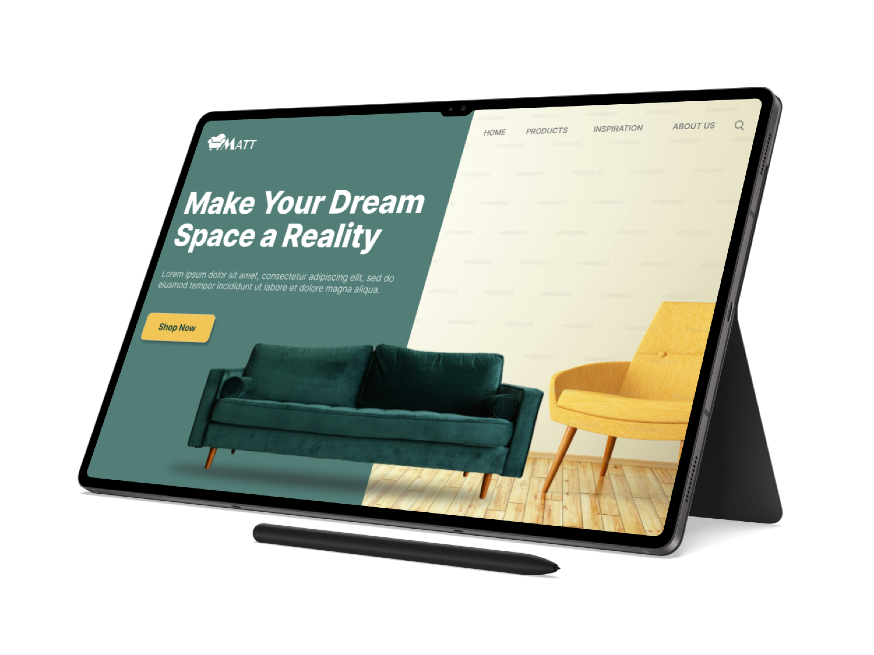 MATT || Furniture Webpage Banner Design banner design branding design furniture online store product design ui ui ux user intrface