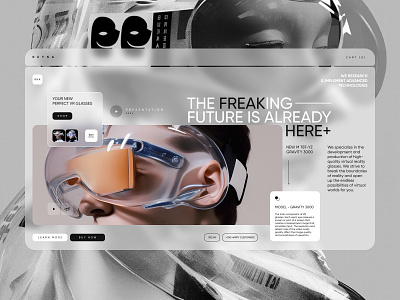 Website Design Concept. VR store design e commerce freak future futuristic glasses modern shop site store ui vr web