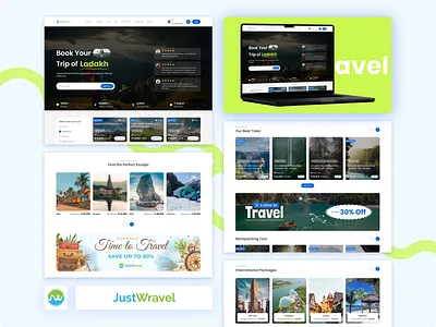 Just Wravel - Traveling Website adventure animation branding branding design clean design graphic design logo motion graphics redesign staycation study case travel branding app travelling ui uiux uiux branding visual brand identity