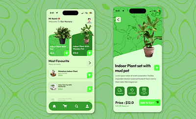 ONLINE PLANT STORE APP CONCEPT app design app ui appdesign mobileui plant store app ui web design