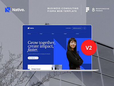 Native 2-Business Figma Web Template advisory web agency web blue web business web consulting web figma corporate web figma template figma ui kit figma web landing page landing page figma marketing web figma minimalist web modern web website figma