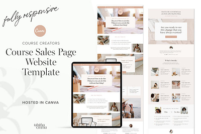 Course Sales Page Template Canva canva sales page canva template canva web template canva website course creator website course sales page sales page sales page template web page template