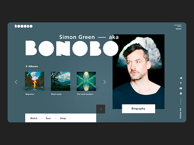 Bento mix #Bonobo awwwards bonobo music music ui ui design user interface web design