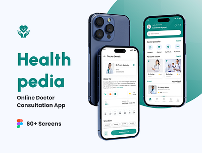 Health Pedia - Online Doctor Consultation App UI Kit app branding health care app medical app ui uiux ux