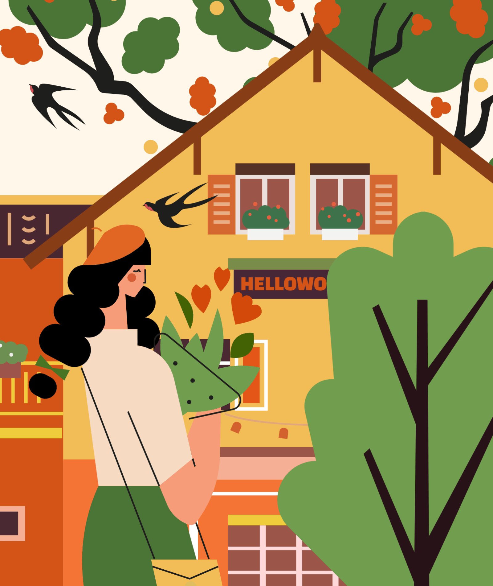 小园素作品：温馨家园 design flat graphic design illustration vector
