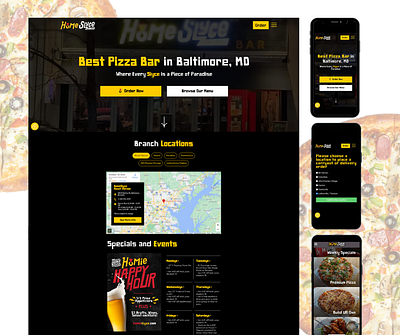 Pizza Restaurant Website Design landing page pizza restaurant pizza restaurant website pizza web pizza website ui ux web design website website design website exploration wordpress wordpress design