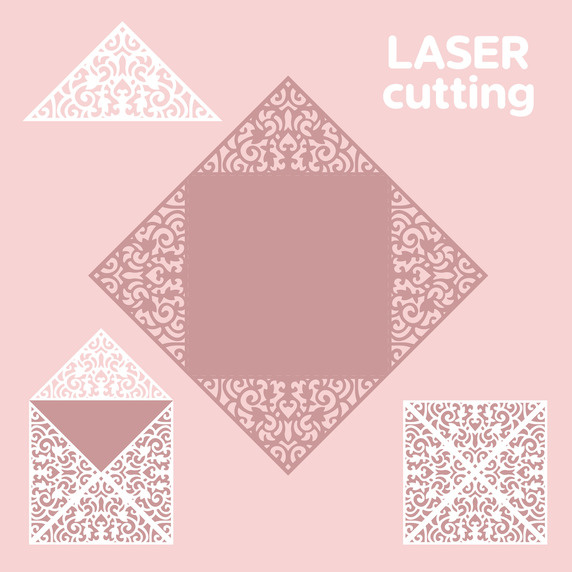 Example of Design Custom Laser Cut Invitation Card.