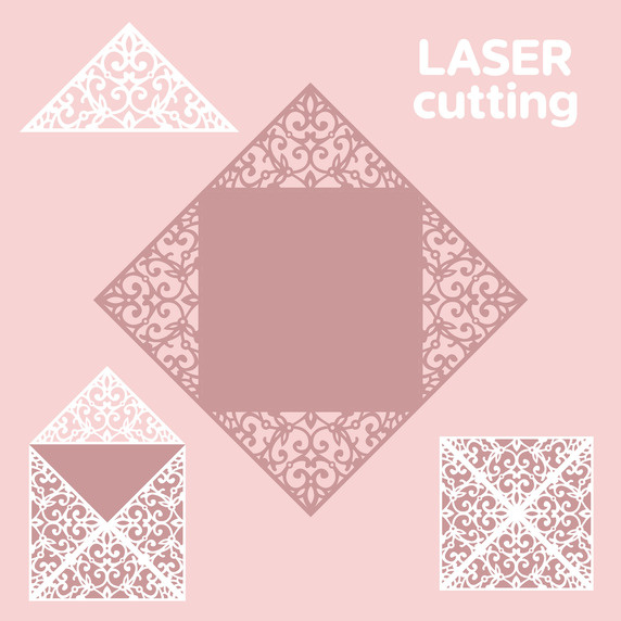 Example of Design Custom Laser Cut Invitation Card.