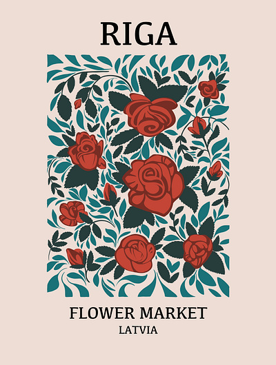 Poster Design flowers latvia nature poster roses