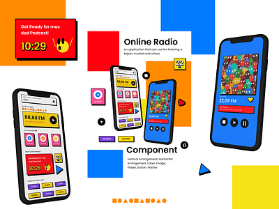 Online Radio Poster - Kodular project application mockup ui