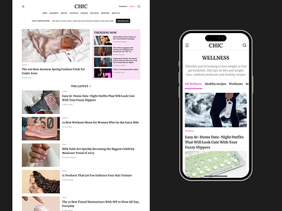 Women's News Portal Website ui ux web design