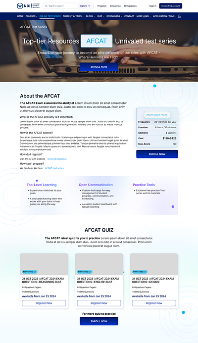 Online Mock Exam platform - SAAS Dashboard, Landing Page dashboard landing page saas ui ux webapp website