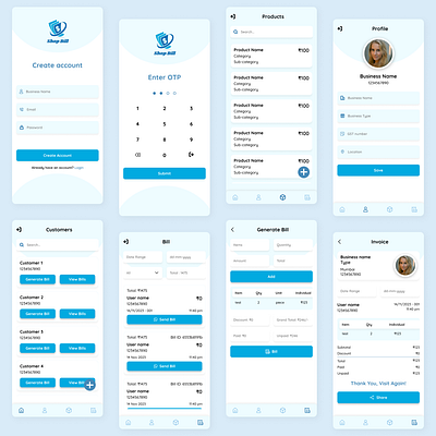 Shop Connect – Mobile App Design appdesign billingapp customermanagement mobileapp shopconnect uidesign