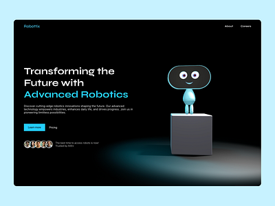 Robottix - 3D robot concept branding design graphic design heading hero landing landing page landingpage robot landing robotics robots ui ux