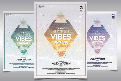 Summer Vibes PSD Flyer Template beach flyer event flyers flyer minimal flyer psd psd flyer template psd flyers summer summer flyer vibe flyer white flyer