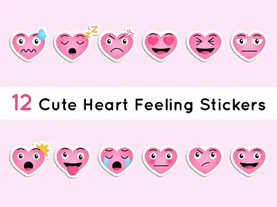 Stickriza - Cute Heart Feeling Expression Stickers character