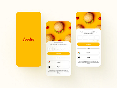 Sign Up Screens: Foodie - Food Delivery Application app dailyui design ui ux
