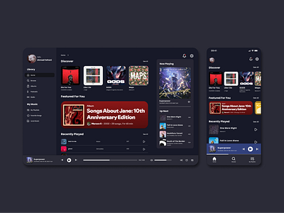 Echo Music App UI app design branding design mobile music sound spotify ui uiux uiux design web