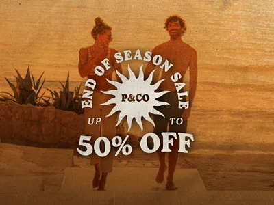 P&Co End Of Season Sale Marketing Badge badge branding design graphic design identity illustration logo logo design summer typography