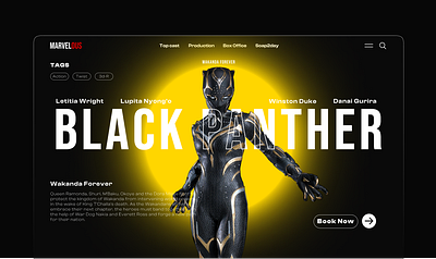 MOVIE BOOKING PLATFORM LANDING PAGE CONCEPT: WEB UI black panther website ott website design ui web app design web design web ui