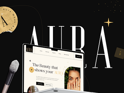 Aura Salon Service & Branding beauty beautytrends brand identity branding glam hair makeup landing page naturalbeauty pamperyourself salon salonservices self care skincare skincaretips uiux web design