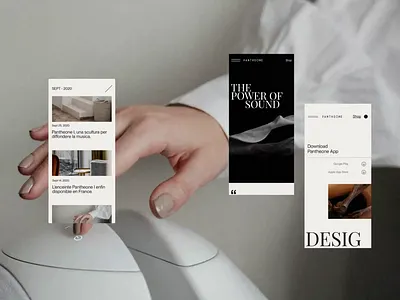 Pantheone Audio branding font layout lifestyle malvah mobile type ui ux web