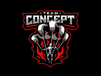 TEAM CONCEPT 2knba basketball black bold branding esport fps gaming graphic design hand logo logotype mascot moba nba puppet red sport sticker streamer