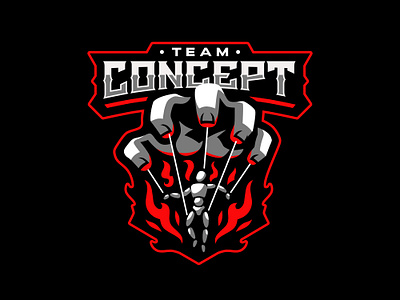 TEAM CONCEPT 2knba basketball black bold branding esport fps gaming graphic design hand logo logotype mascot moba nba puppet red sport sticker streamer