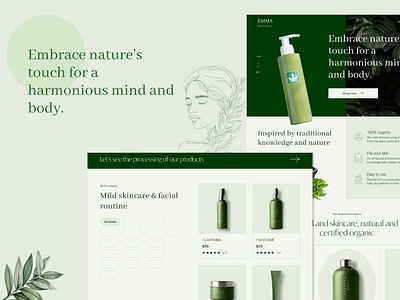 🌿 Embrace nature's touch for a harmonious mind and body 🌿 3d animation beauty branding figma ui web
