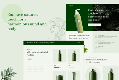 🌿 Embrace nature's touch for a harmonious mind and body 🌿 3d animation beauty branding figma ui web