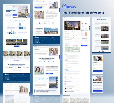 "Fizino" Website Design real state real state agency responsive ui ui design user experience design user inerface design website design