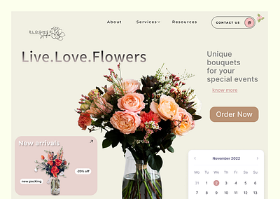 Website for flowers shop branding design graphic design typography ui ux website