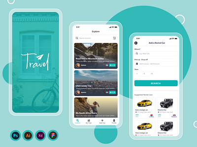 Travel App Design 3d animation branding graphic design logo motion graphics ui uiux