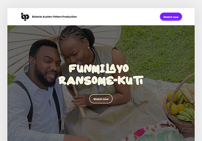 Biopic Website Design: Funmilayo Ransome-Kuti biopic biopic website bolanle austen peters film website nigerian history typography ui website design