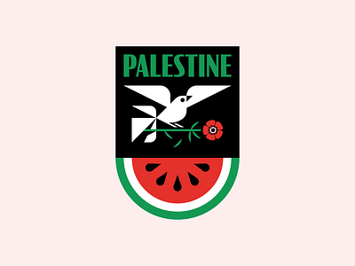 Palestine Emblem adobe illustrator badge bird crest design emblem flower geometric geometry graphic design illustration national palestine peace pidgeon poppy simple forms vector watermelon