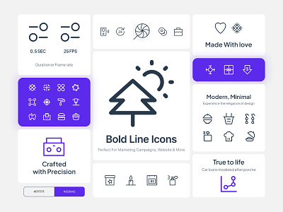 Animated Bold Line Icons after effects animated animation app icons gif icon icon designer icon pack icon system iconography iconset line icons lineart motion graphics outline outline icons stroke stroke icons ui icons web icons