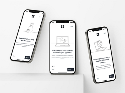 RightBehind Onboarding app branding design finance graphic design illustration invest logo mobile mobile app news onboarding ui ui design ux ux design