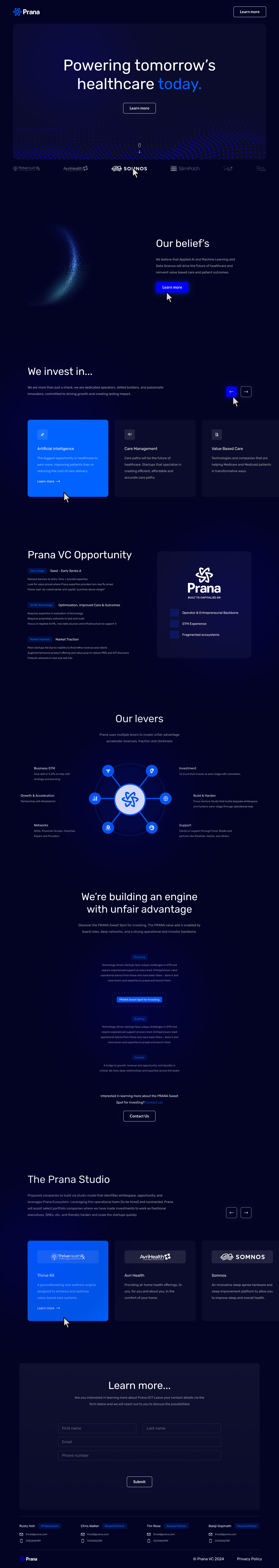 Example of Minimalistic Landing Page Design