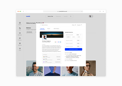 Newbii Africa - Mentor Modal Screen design ed tech tech ui ui design ux ux design