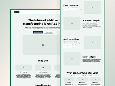 AMAIZE - UX Wireframe benefits creative layout hero section homepage design landing page layout design ui uidesign uiinspiration ux webdesign website design wireframe