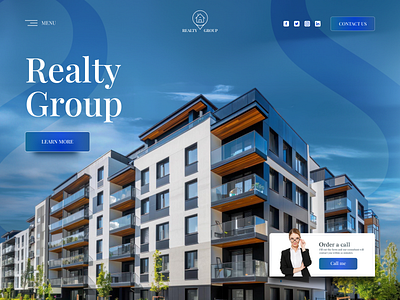Website of a real estate agency Realty Group design figma landing page ui ux ux ui design web web page