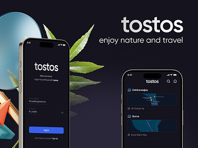 Tostos - Mobile Map App android app app design app interaction clean dark theme design interface ios location locator map mobile mobile app mobile ui navigation travel ui ux